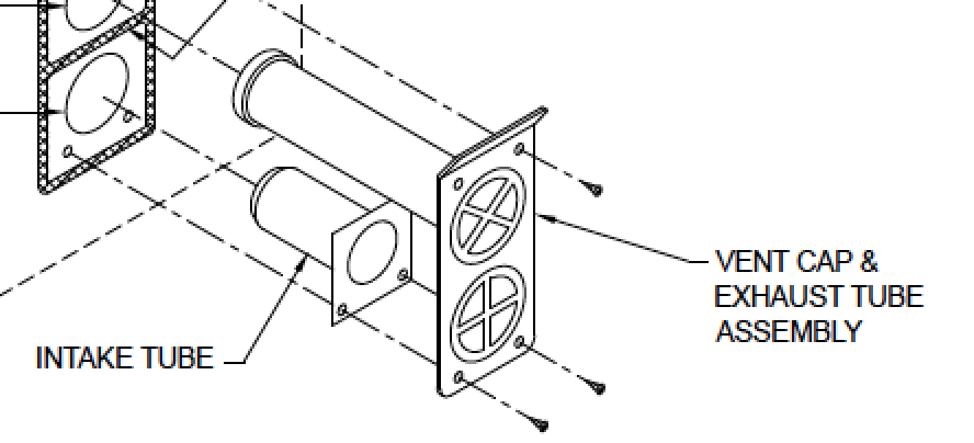 Can i take the extension through a 5” wall with 0” clearance to wood and insulation?