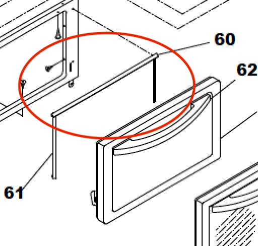 Part #62  oven door elite series .get replacement